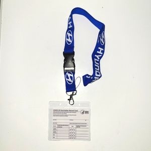 New Hyundai Blue Logo Lanyard & Vaccine Card Cover